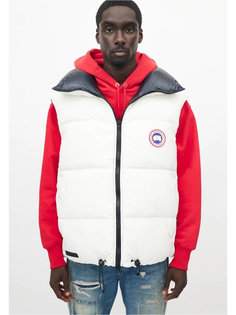 Canada Goose Reversible White Puffer Vest with Collar